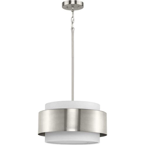 Silva 3 Light 16 inch Brushed Nickel Pendant Ceiling Light, Design Series