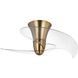 Beal 36 inch Vintage Brass with Clear/White Metal Flake Blades Ceiling Fan