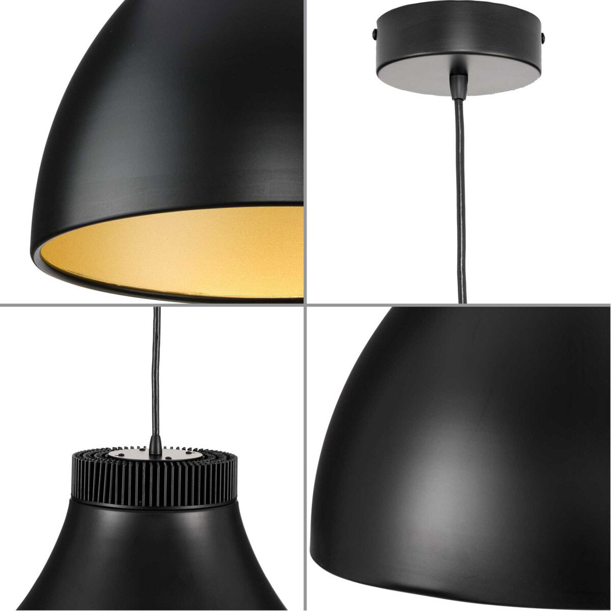 Radian LED LED 11 inch Matte Black Pendant Ceiling Light, Progress LED
