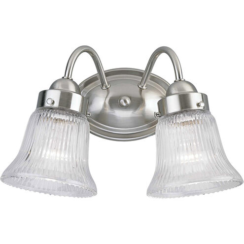 Economy Fluted Glass 2 Light 11.75 inch Bathroom Vanity Light