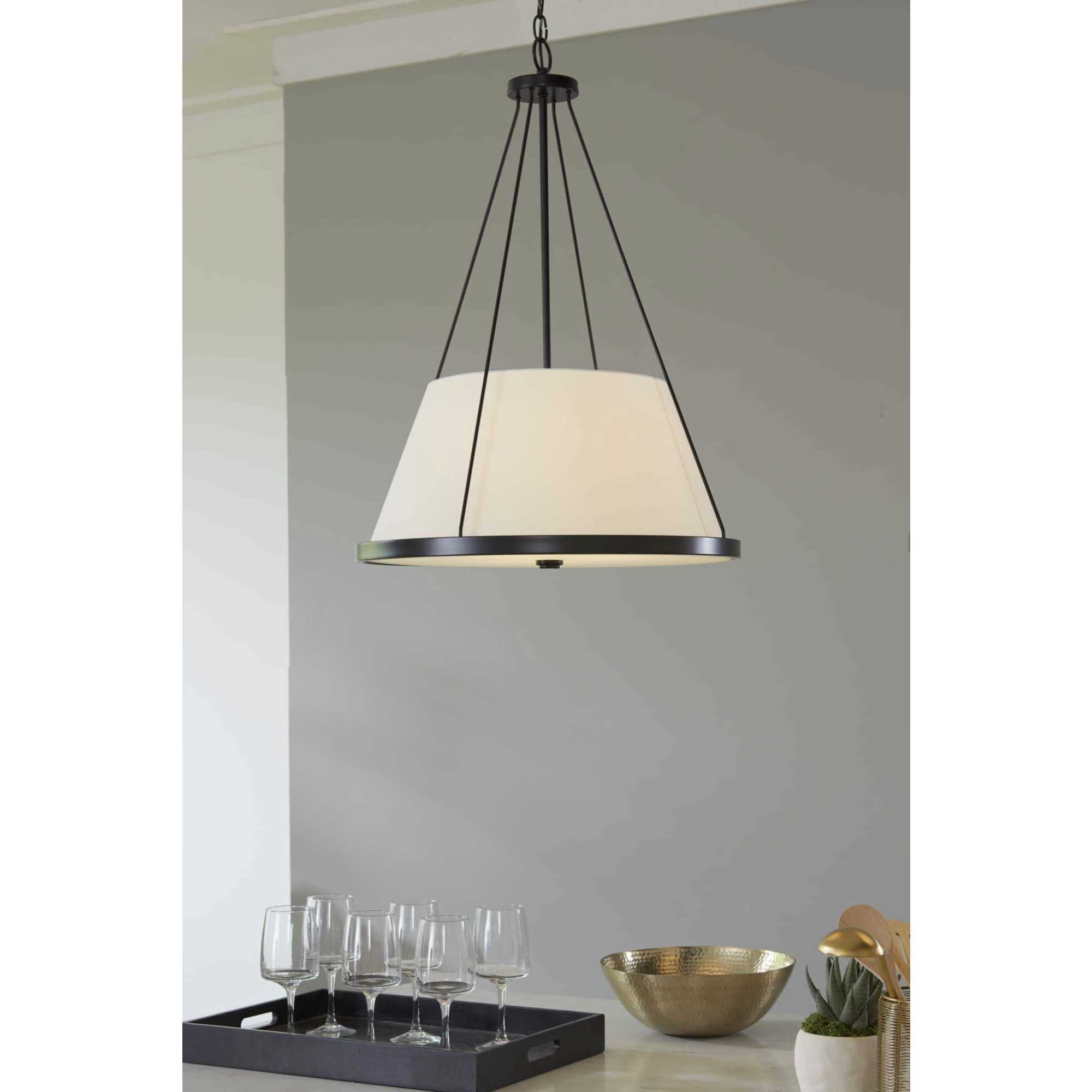 Saffert 3 Light 22 inch Matte Black Pendant Ceiling Light, Design Series