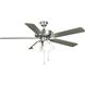 AirPro 52 inch Brushed Nickel with Silver/Grey Weathered Wood Blades Ceiling Fan