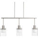 Moderna LED 32 inch Brushed Nickel Linear Chandelier Ceiling Light, Design Series