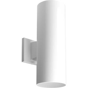 Cylinder 2 Light 14 inch White Outdoor Wall Cylinder in Standard