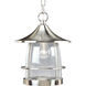 Prairie 1 Light 10 inch Brushed Nickel Outdoor Hanging Lantern