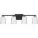 Vertex 4 Light 29 inch Matte Black Bath Light Wall Light