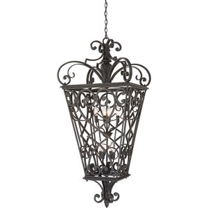 Fort Quinn 8 Light 31 inch Marcado Black Outdoor Hanging Lantern