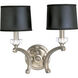 Roxbury 2 Light 15 inch Classic Silver Wall Bracket Wall Light