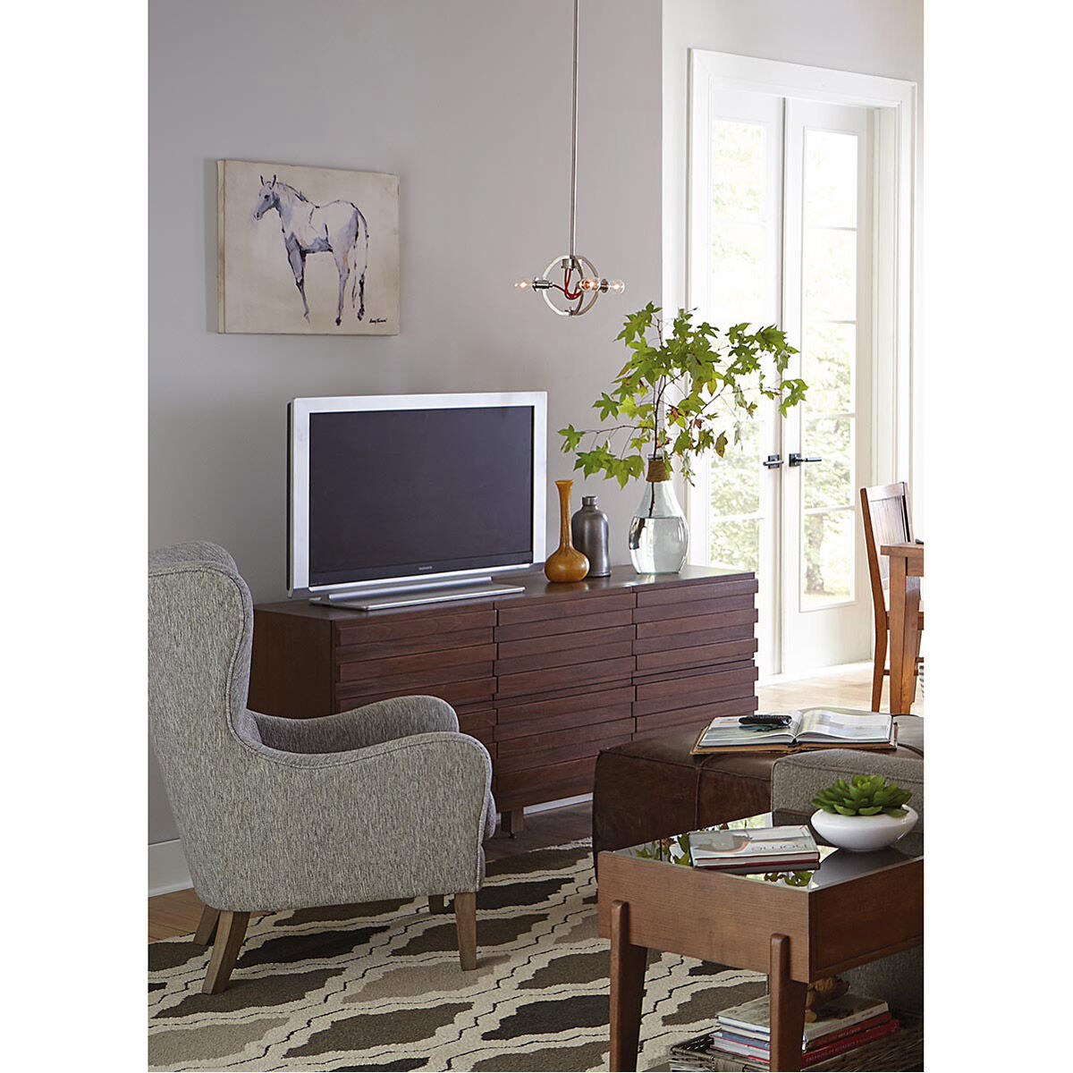 Fermi 3 Light 10 inch Brushed Nickel Pendant Ceiling Light, Design Series