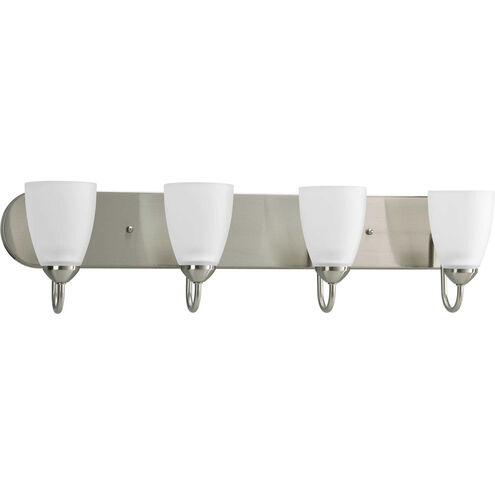 Gather 4 Light 30 inch Brushed Nickel Bath Vanity Wall Light in Bulbs Not Included, Standard