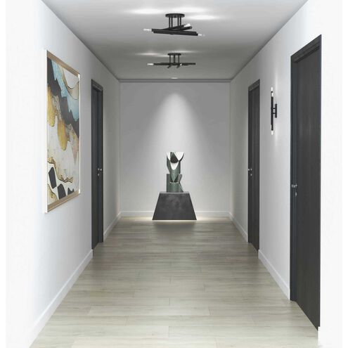 Arya 4 Light 20.12 inch Matte Black Semi-Flush Mount Ceiling Light, Design Series