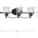 Bowman 3 Light 25 inch Matte Black Bath Vanity Wall Light