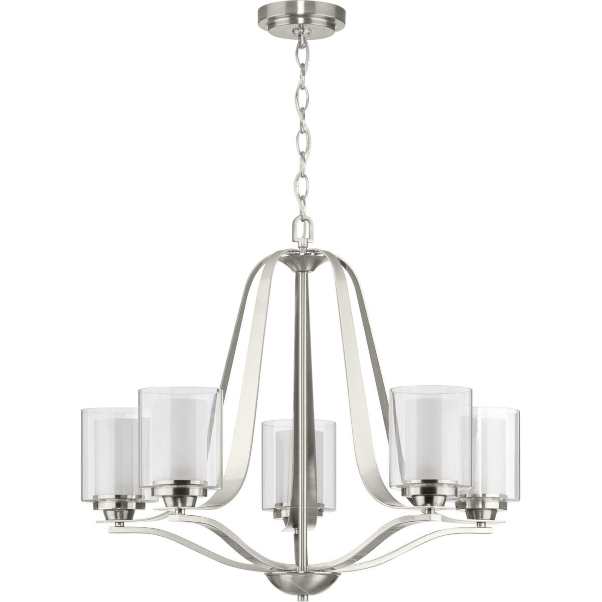 Kene 5 Light 27 inch Brushed Nickel Chandelier Ceiling Light