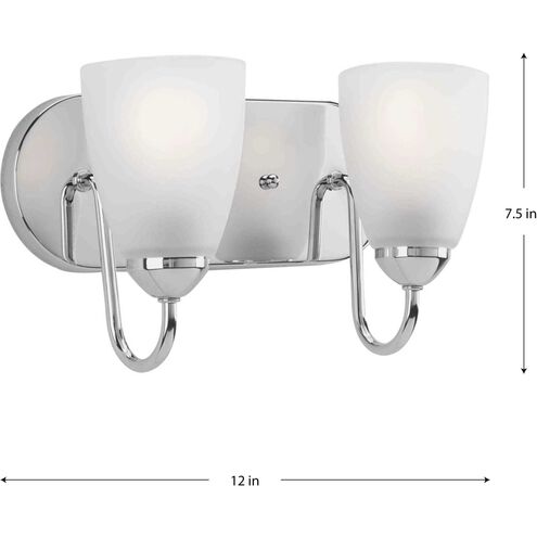 Gather 2 Light 12 inch Polished Chrome Bath Vanity Wall Light in Bulbs Not Included, Standard