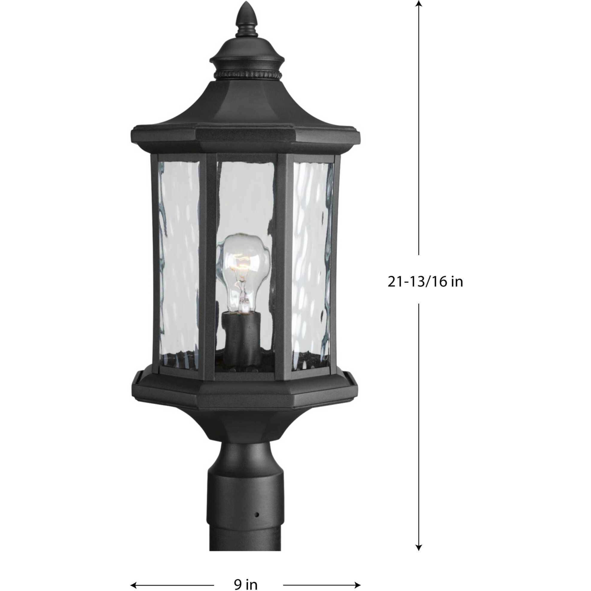 Edition 1 Light 22 inch Textured Black Outdoor Post Lantern