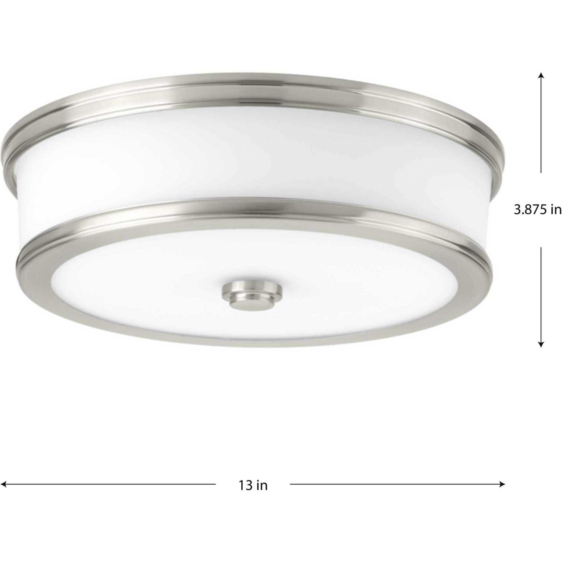 Brushed nickel flush mount ceiling light led discount