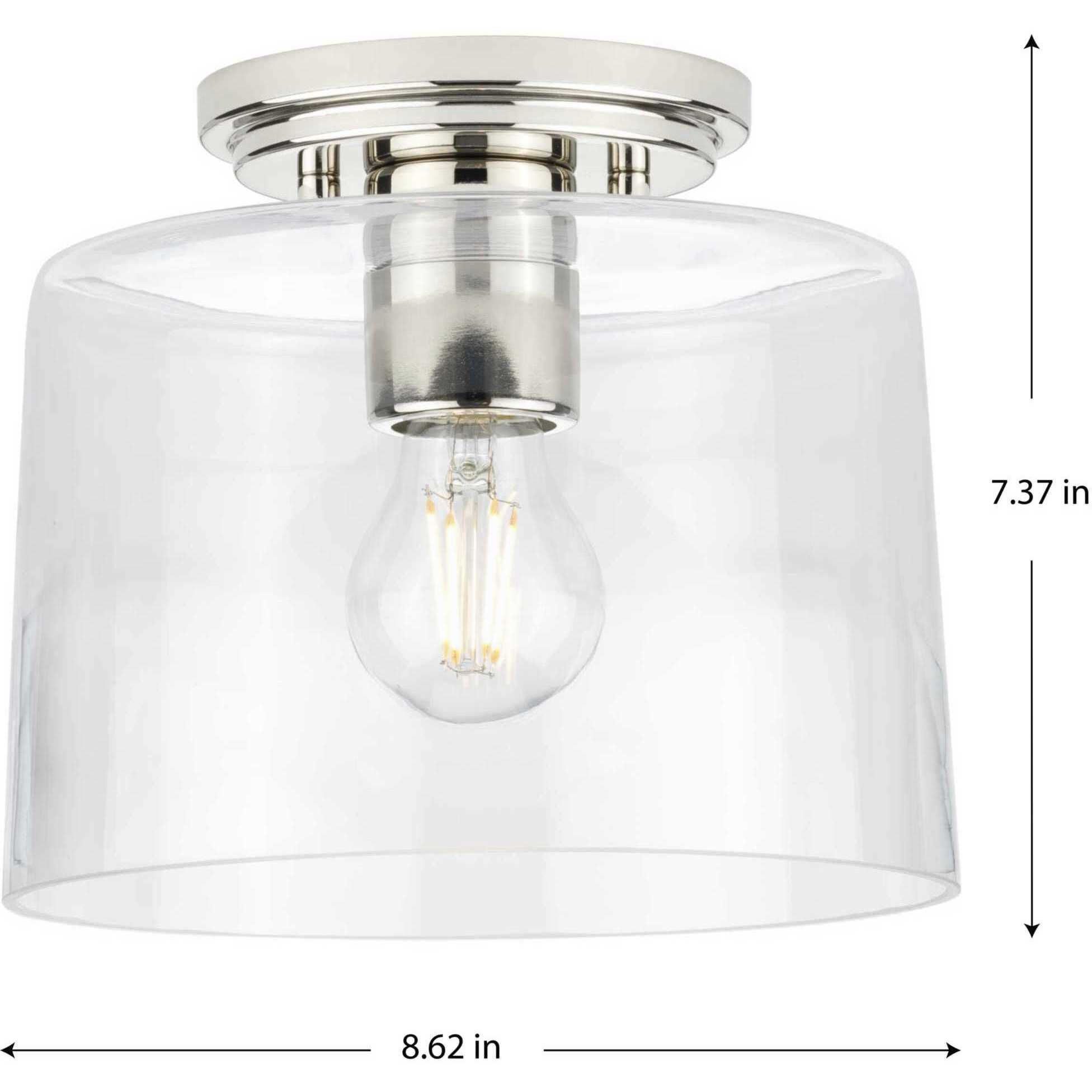 Adley 1 Light 9 inch Polished Nickel Flush Mount Ceiling Light