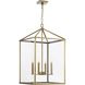 Hillcrest 4 Light 17 inch Vintage Brass Foyer Light Ceiling Light