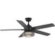 Schaal 52 inch Matte Black with Matte Black/Rustic Charcoal Blades Ceiling Fan, Progress LED