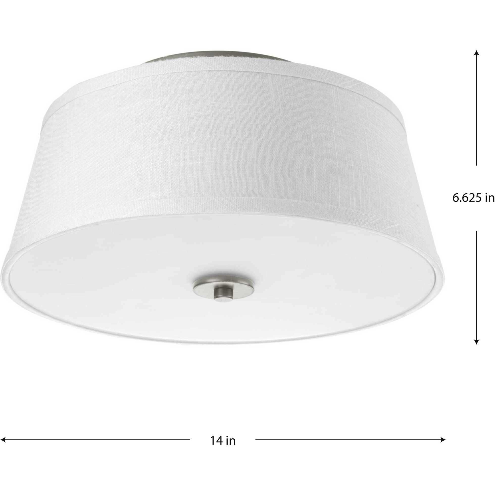 Arden 2 Light 14 inch Brushed Nickel Flush Mount Ceiling Light