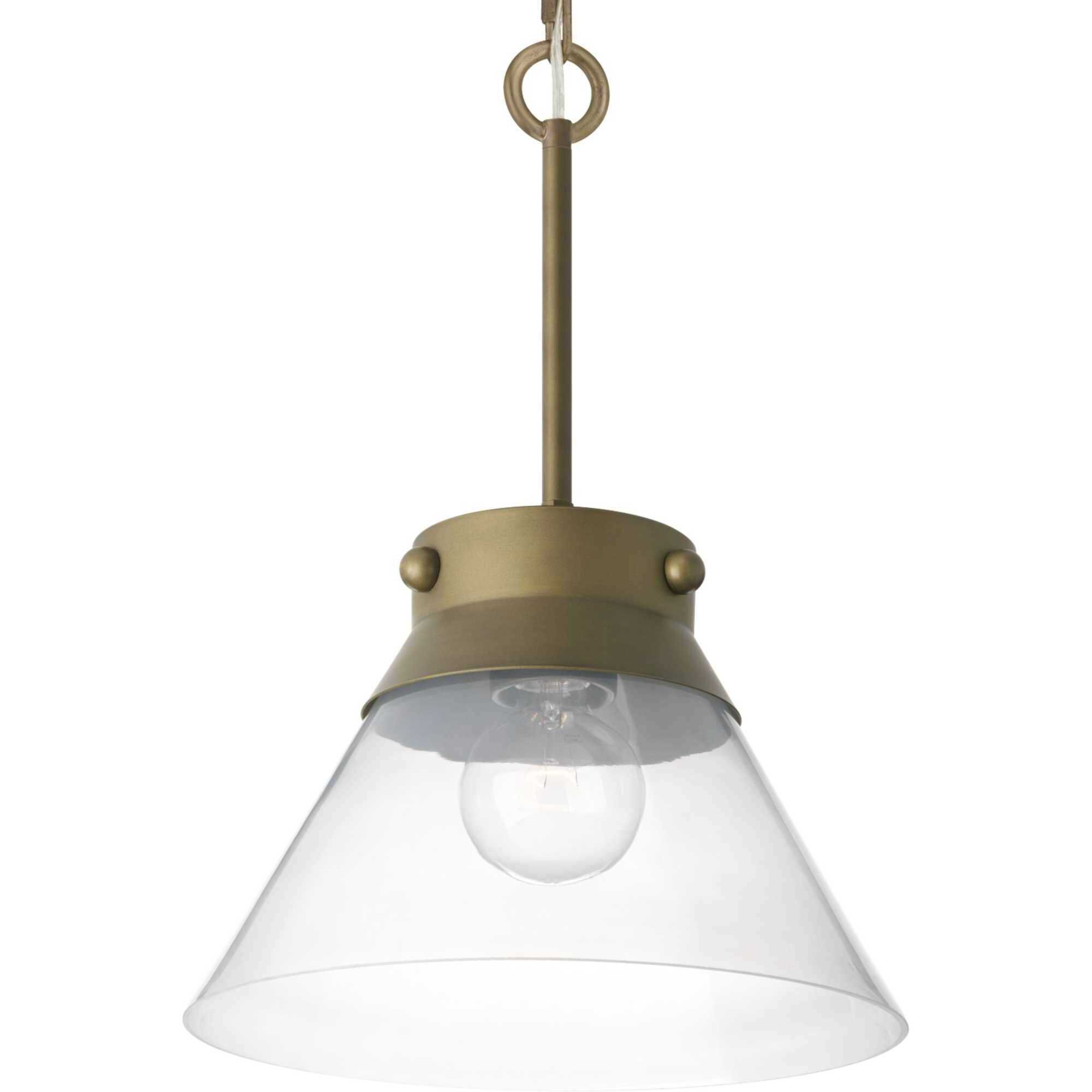 Point Dume™ Tapia Trail 1 Light 11.75 inch Aged Brass Semi-Flush Convertible Ceiling Light, Design Series