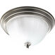 Melon Glass 2 Light 13 inch Brushed Nickel Flush Mount Ceiling Light