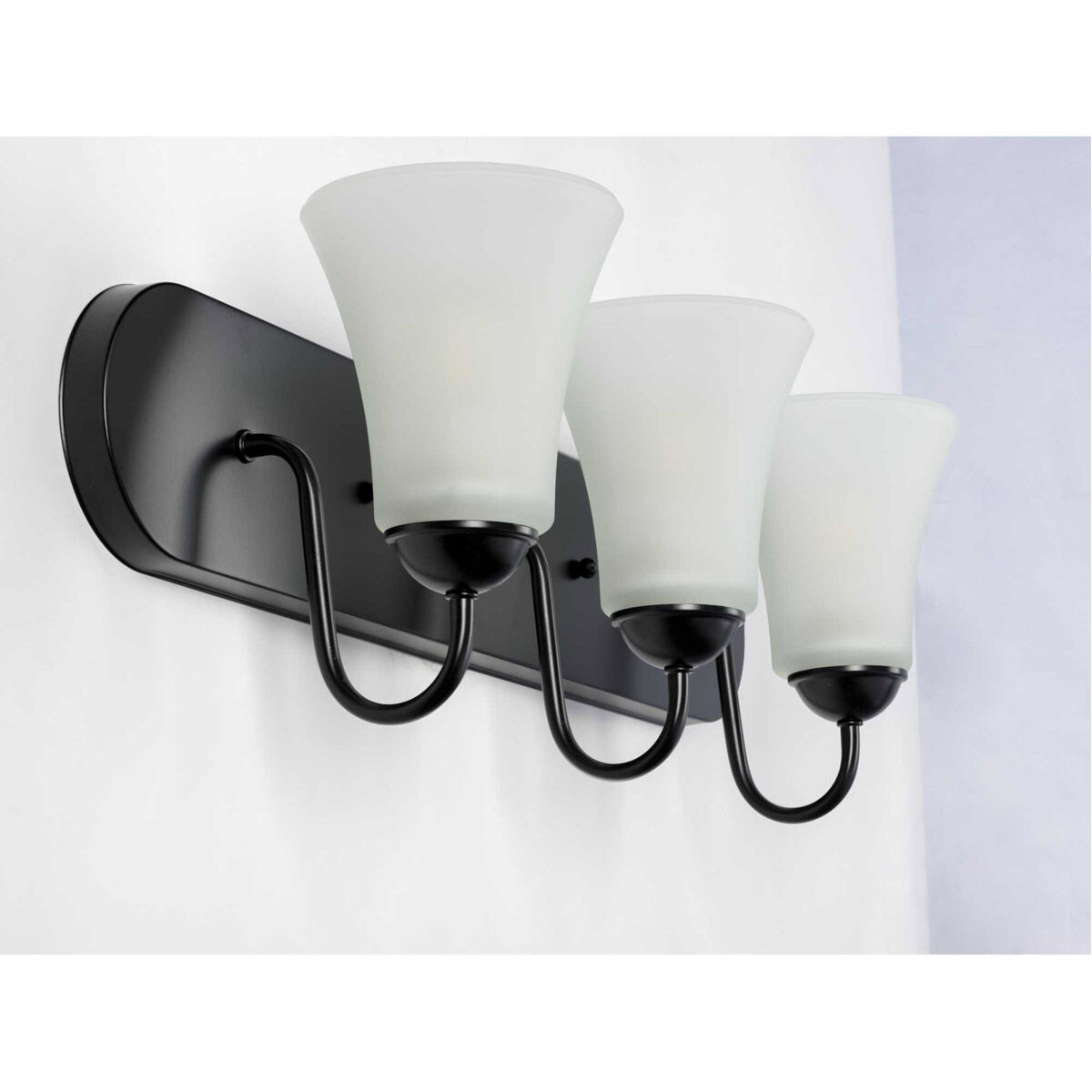Classic 3 Light 24 inch Matte Black Bath Vanity Wall Light