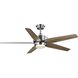 Byars 54 inch Brushed Nickel with Chestnut/American Walnut Blades Ceiling Fan