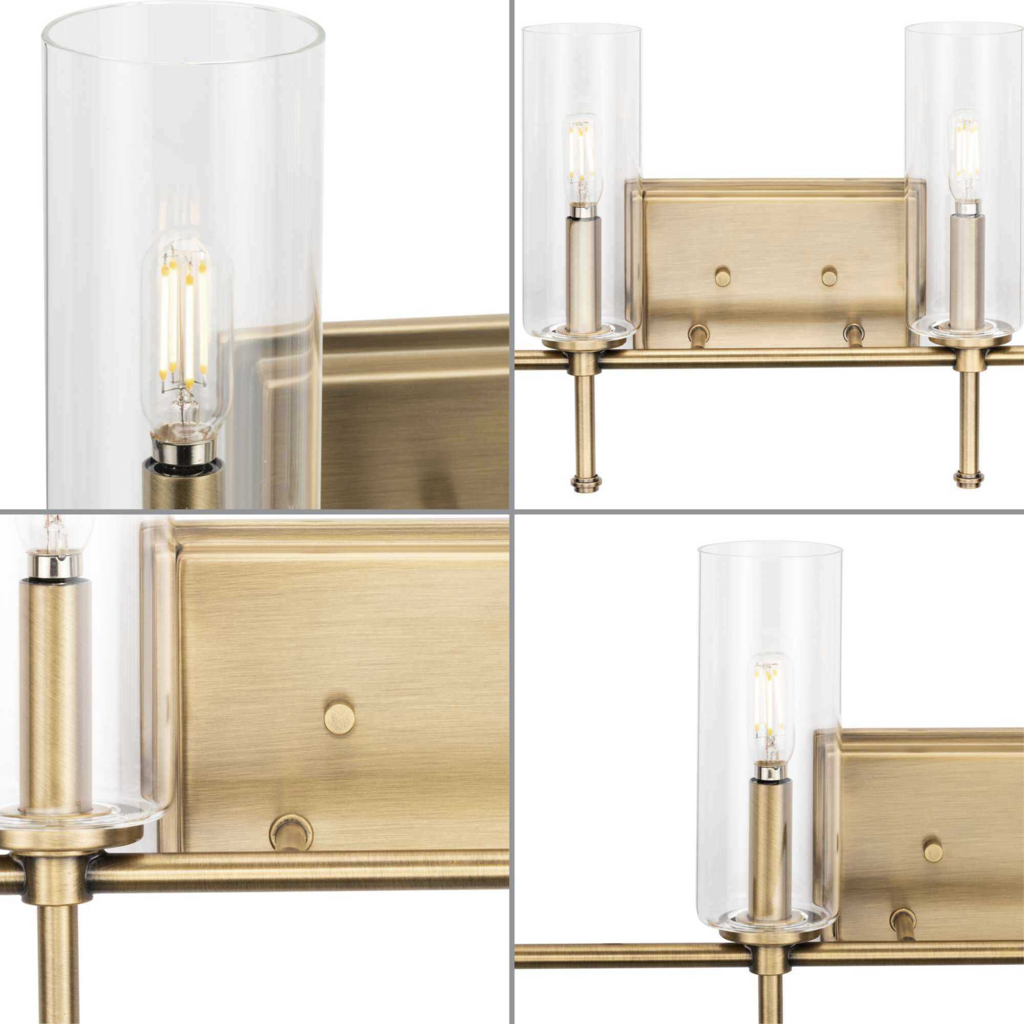 Elara 4 Light 32 inch Vintage Brass Bath Vanity Wall Light