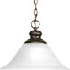 Bedford 1 Light 16 inch Antique Bronze Pendant Ceiling Light in Alabaster Glass