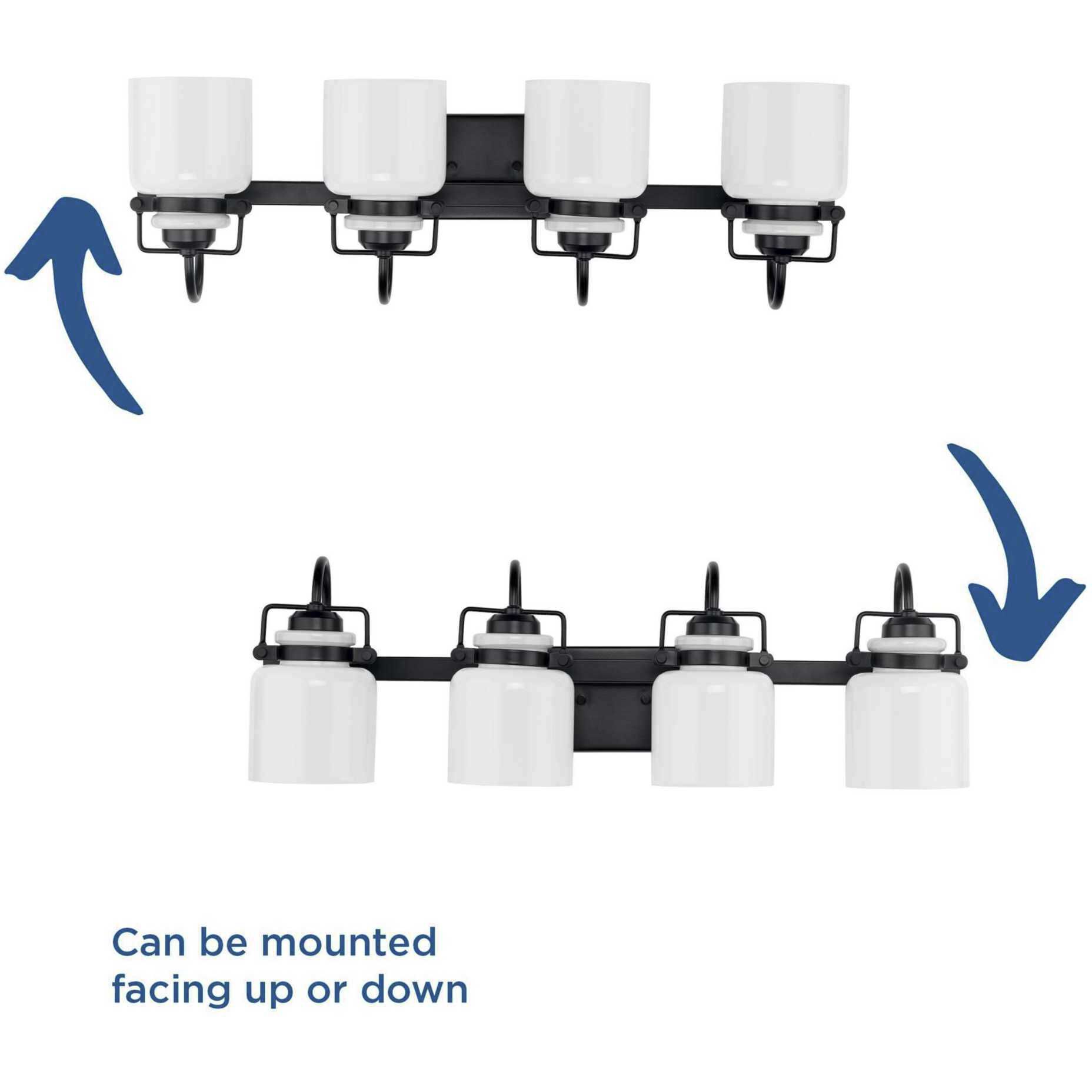 Fessler 4 Light 29.12 inch Matte Black Bath Light Wall Light