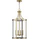 Gilliam 4 Light 15 inch Vintage Brass Foyer Light Ceiling Light