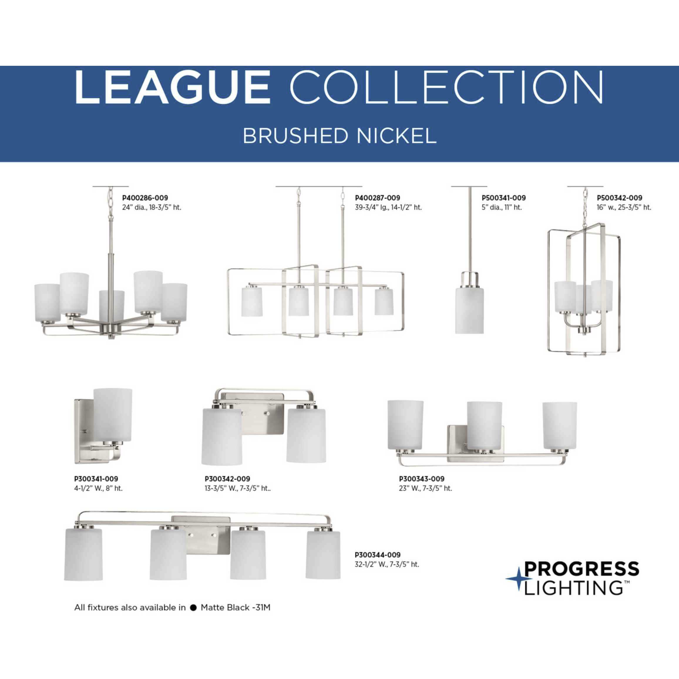 League 3 Light 23 inch Brushed Nickel Bath Vanity Wall Light