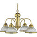 Prismatic Glass 4 Light 23 inch Polished Brass Chandelier Ceiling Light