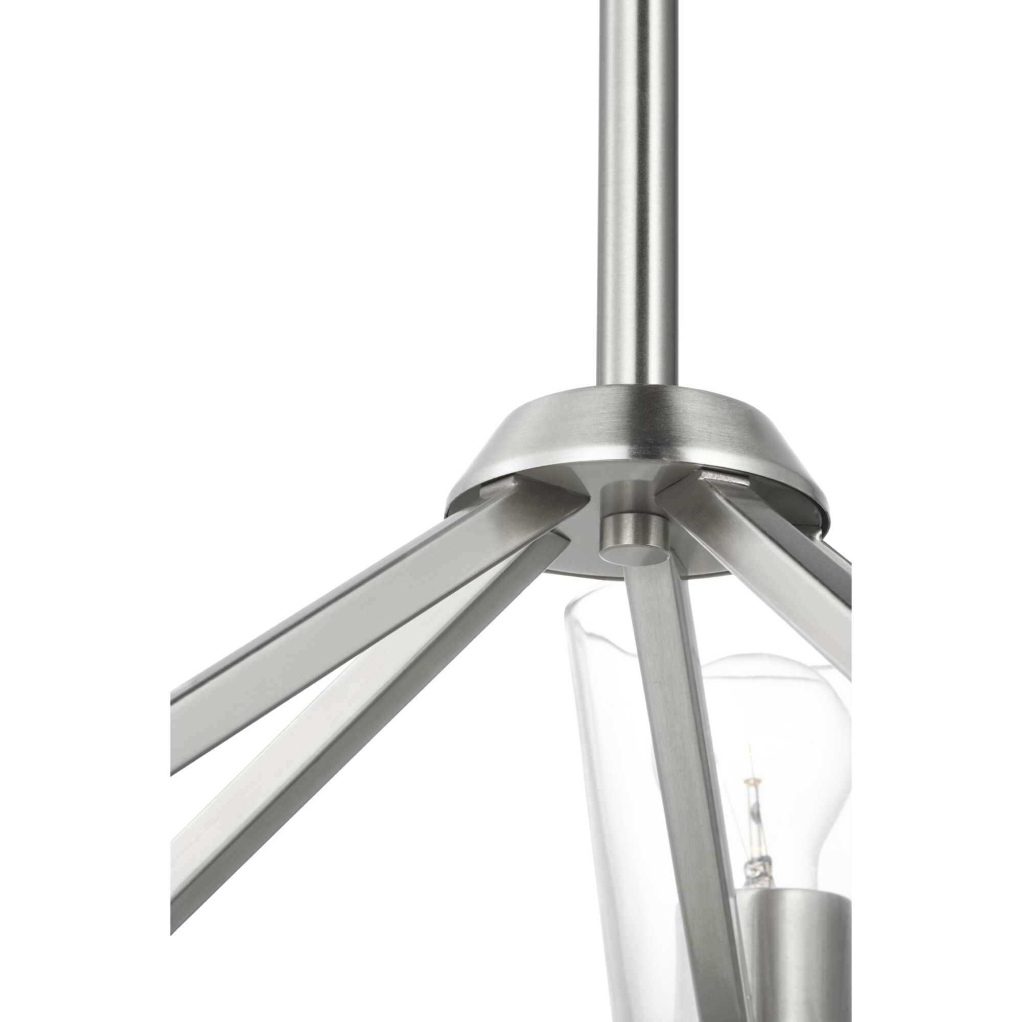 Vertex 5 Light 22.5 inch Brushed Nickel Chandelier Ceiling Light