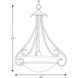 Torino 3 Light 22 inch Forged Bronze Foyer Pendant Ceiling Light in Tea-Stained
