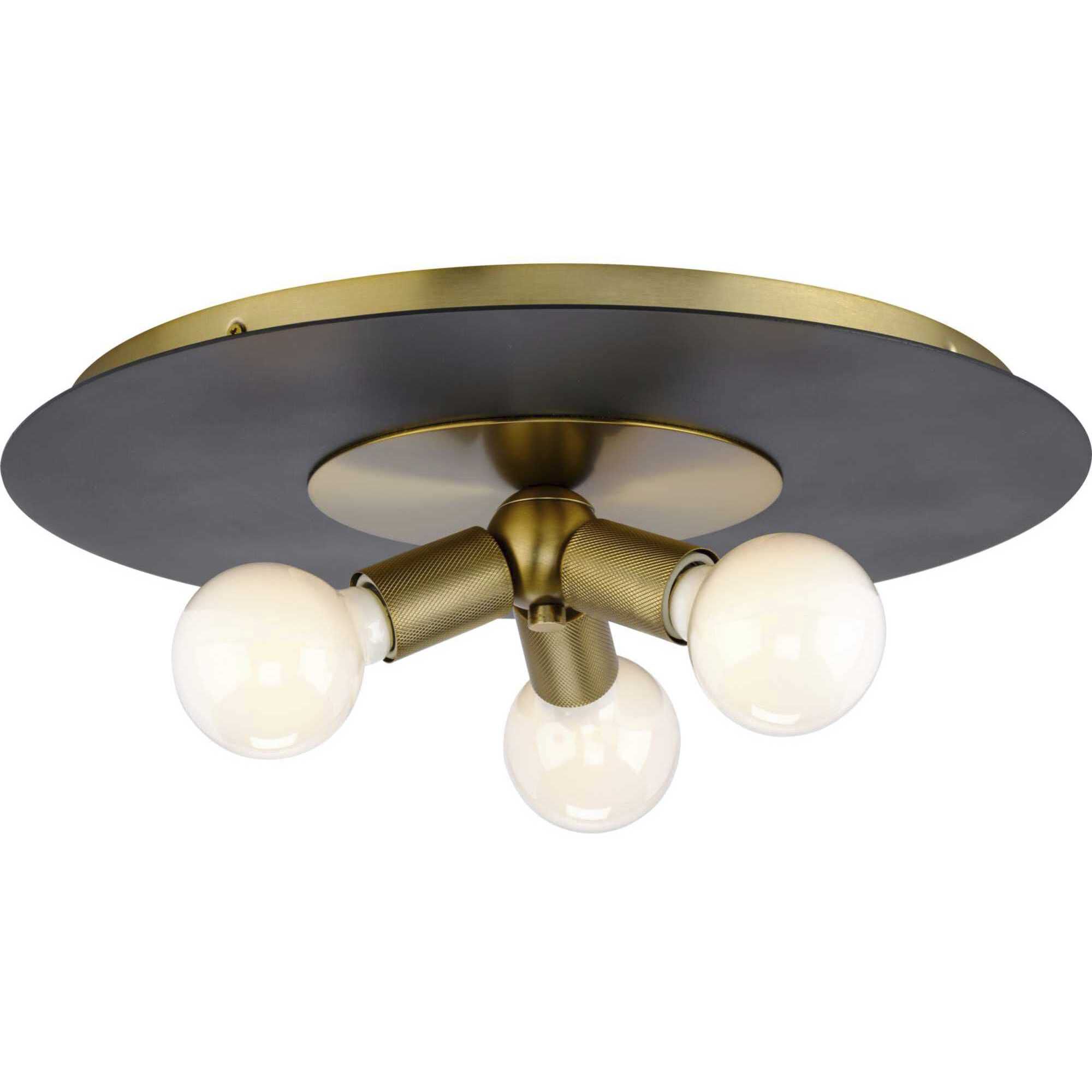 Trimble 3 Light 18 inch Brushed Bronze Flush Mount Ceiling Light, Design Series