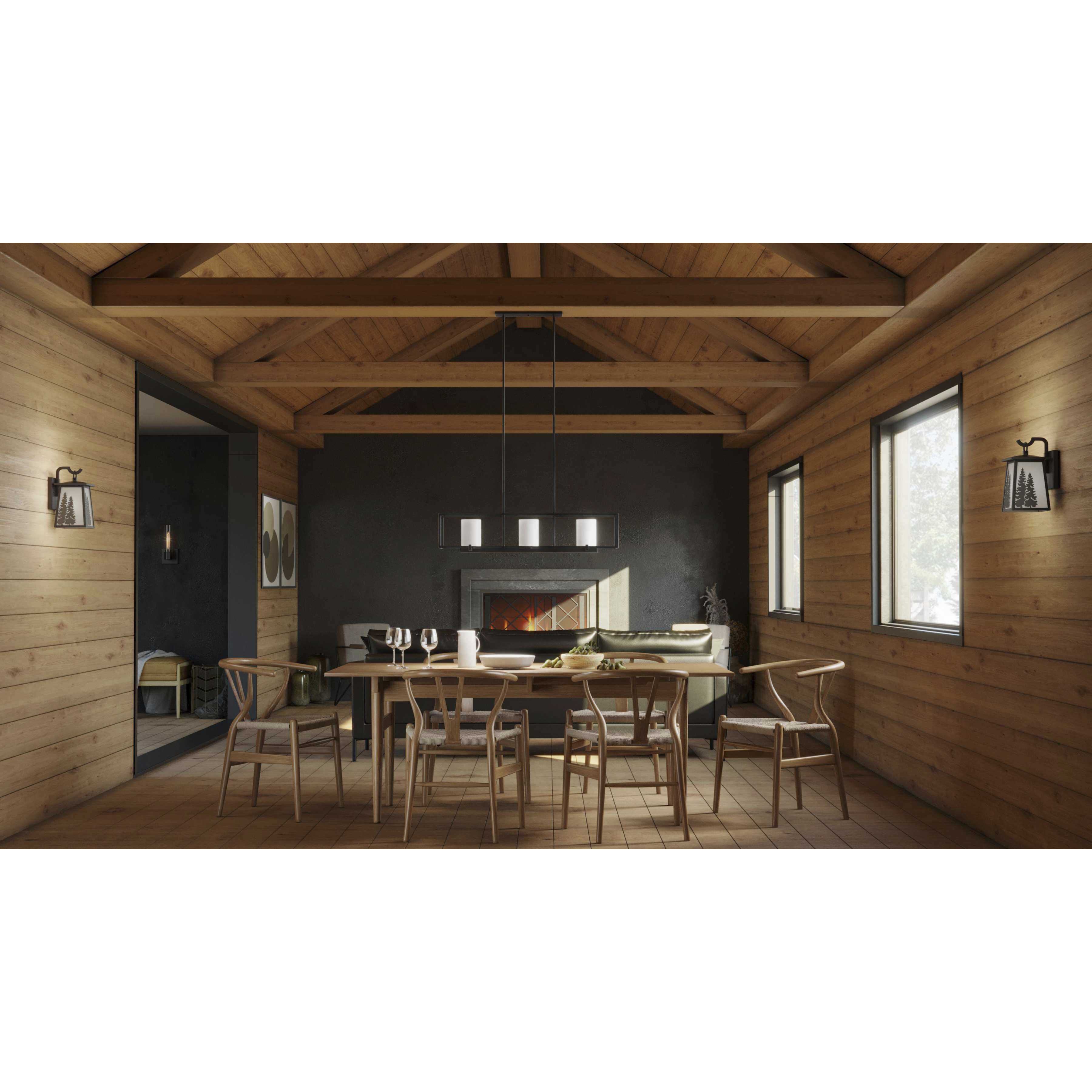 Chadwick 3 Light 40 inch Matte Black Island Chandelier Ceiling Light