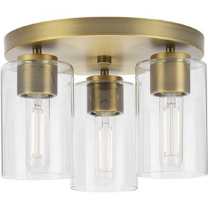Cofield 3 Light 12 inch Vintage Brass Flushmount Ceiling Light