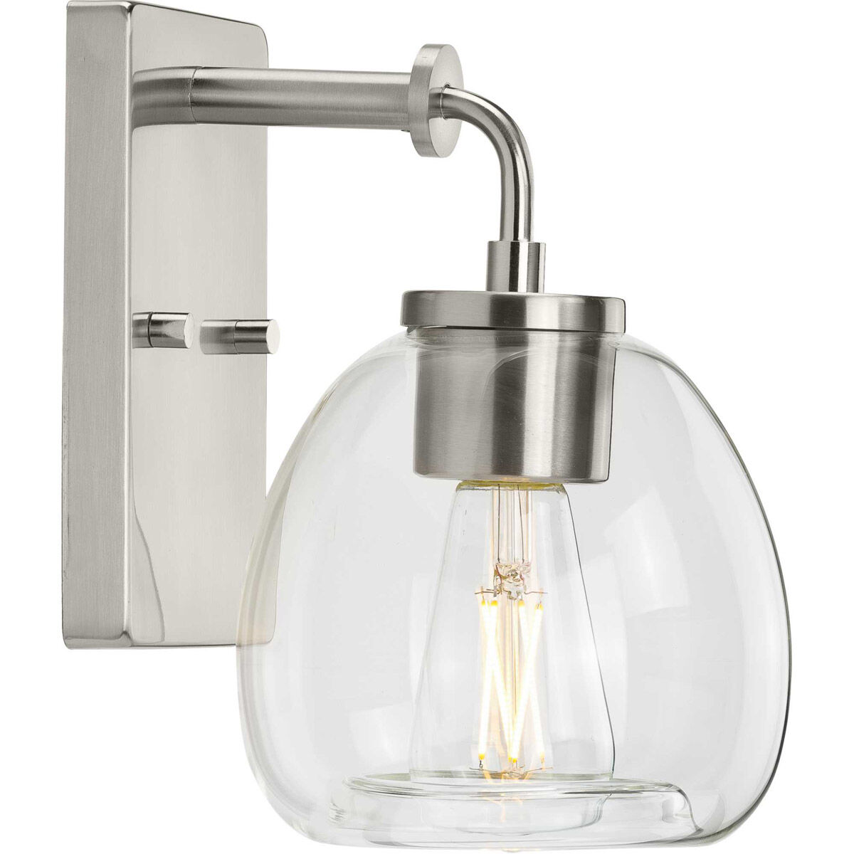 Caisson 1 Light 8 inch Brushed Nickel Bath Vanity Wall Light