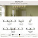 Replay 6 Light 48 inch Polished Nickel Bath & Vanity Light Wall Light