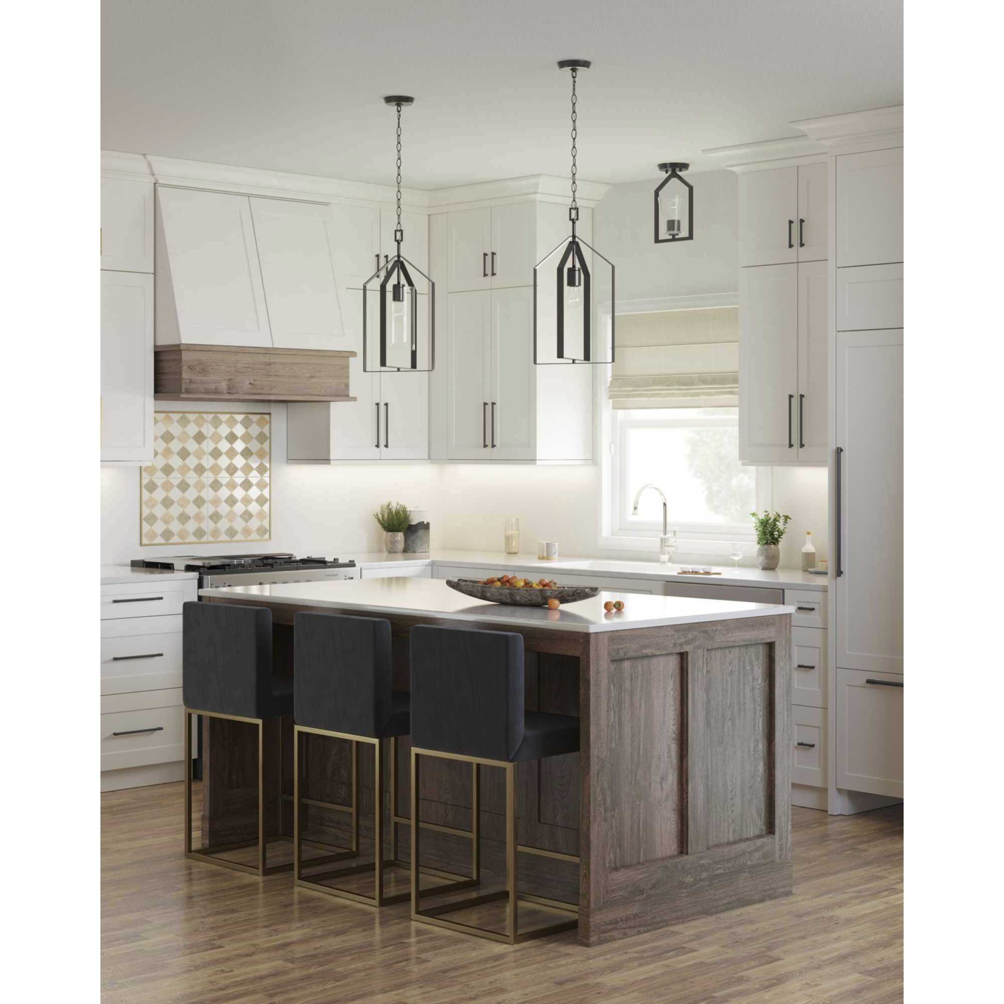 Vertex 1 Light 12 inch Matte Black Foyer Light Ceiling Light