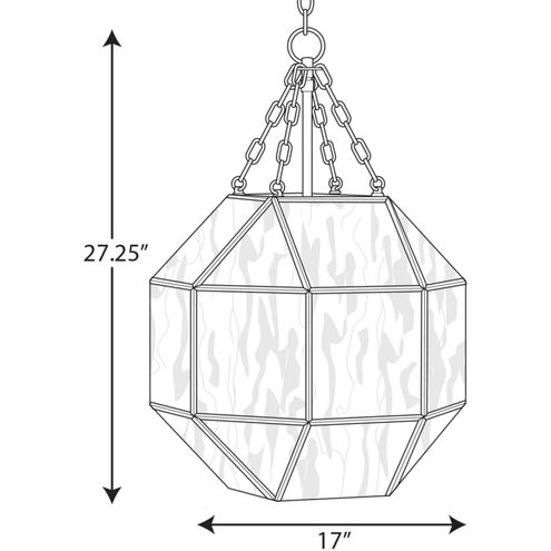 Mauldin 3 Light 17 inch Brushed Nickel Pendant Ceiling Light, Design Series