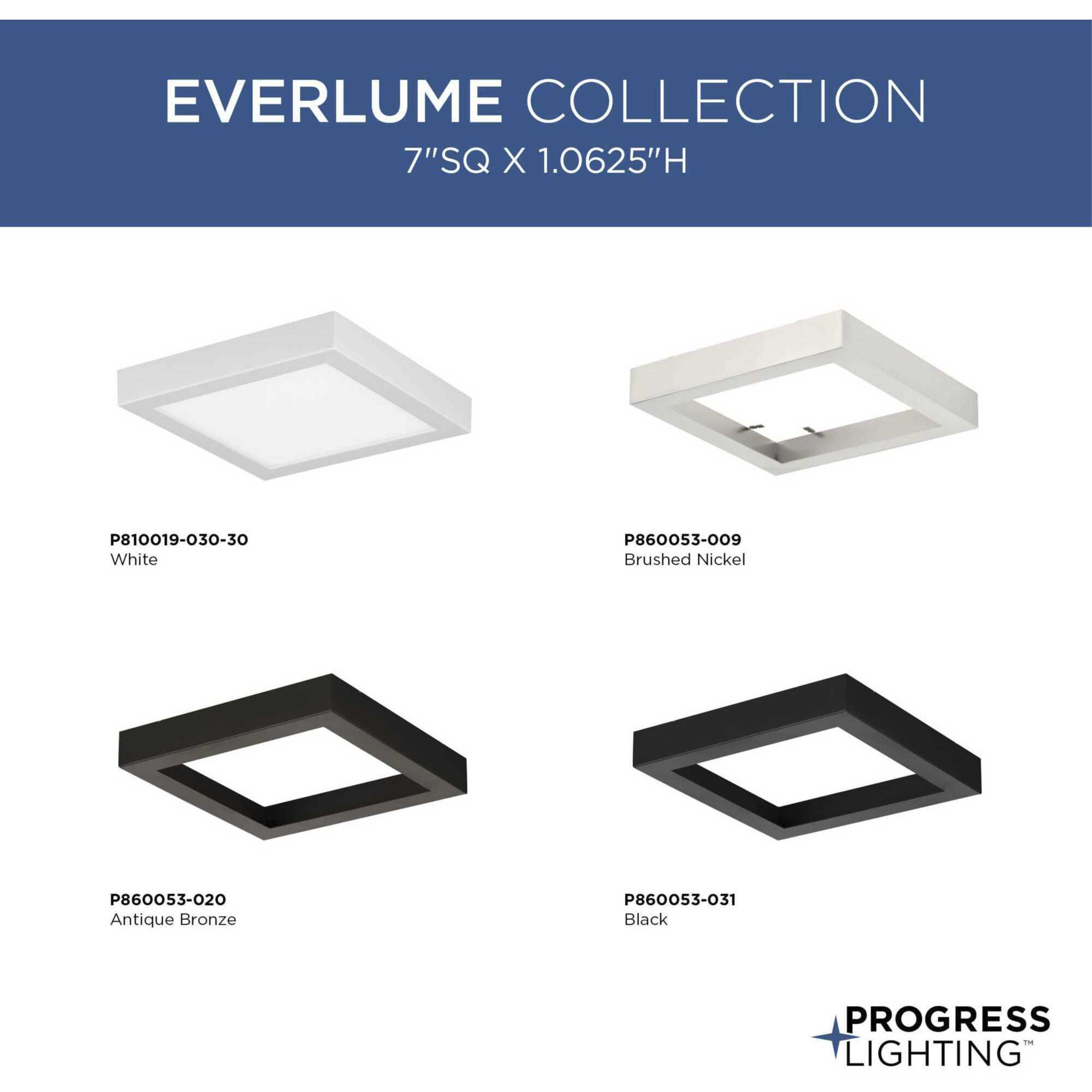 Everlume Brushed Nickel Edgelit Square Trim Ring