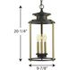 Squire 3 Light 10 inch Antique Bronze Outdoor Hanging Lantern in Antique Bronze and Vintage Brass