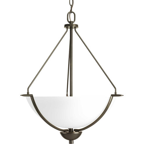 Bravo 3 Light 21 inch Antique Bronze Inverted Pendant Ceiling Light in Bulbs Not Included, Etched