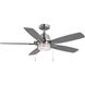 Freestone 52 inch Brushed Nickel with Silver/Grey Weathered Wood Blades Ceiling Fan