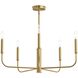 Reines 5 Light 26 inch Brushed Gold Chandelier Ceiling Light