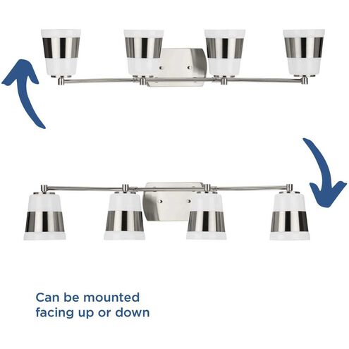 Haven 4 Light 34 inch Brushed Nickel Bath Light Wall Light