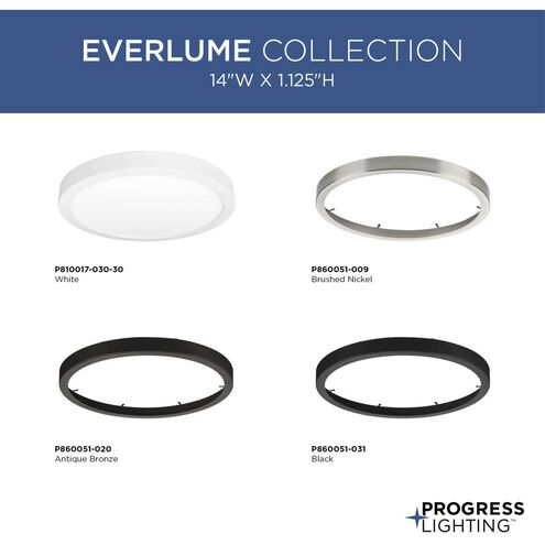 Everlume LED 14 inch White Edgelit Flush Mount Ceiling Light, Progress LED